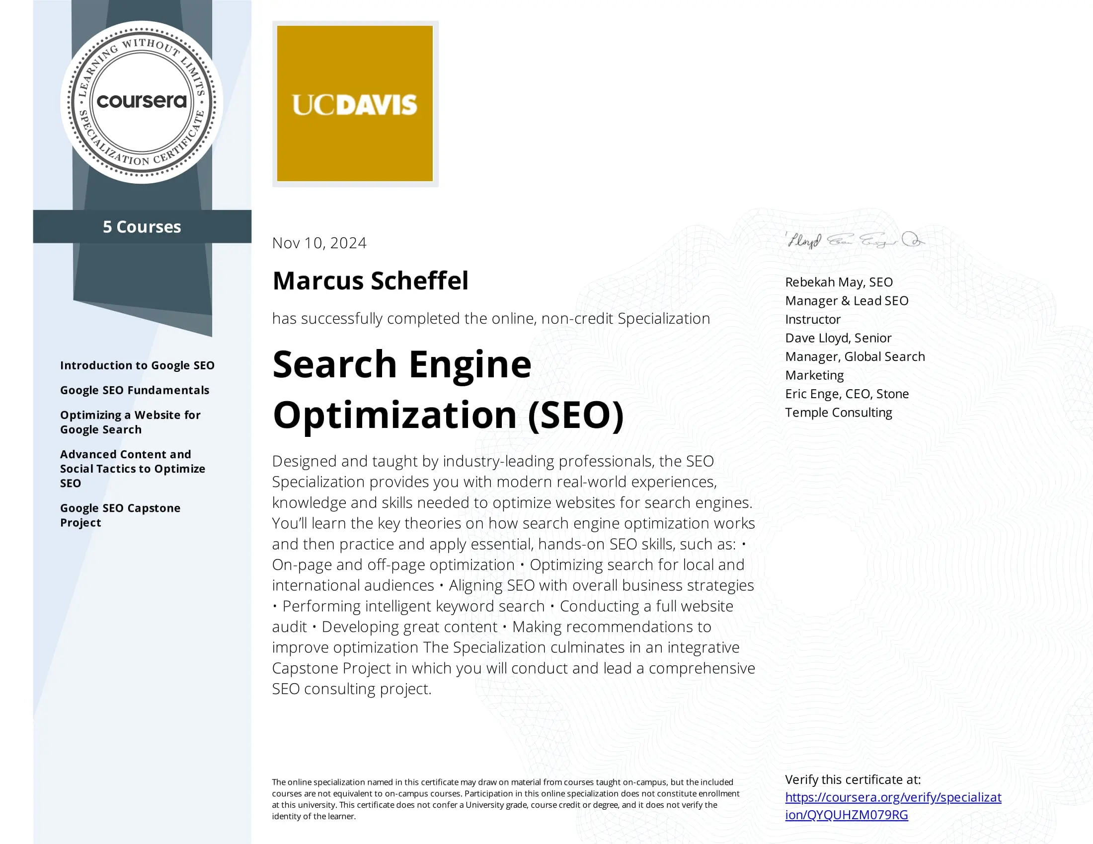 University of California SEO