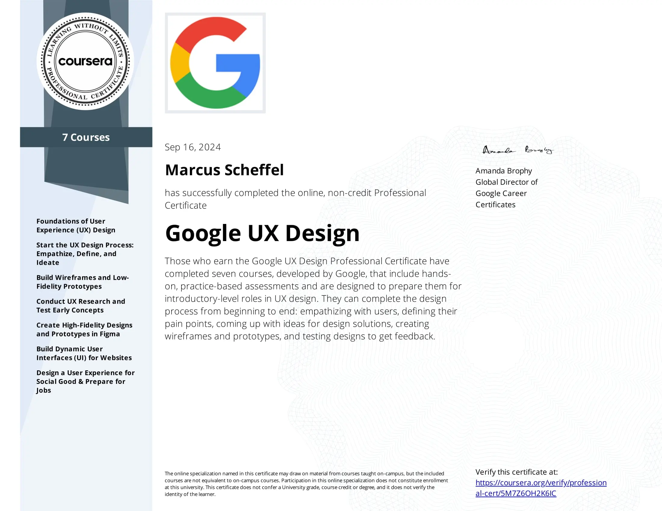 Google UX Design Certificate